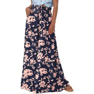 Womens XL Casual High Waist Wide Leg Long Palazzo Pants Pockets Lounge Beach Vac